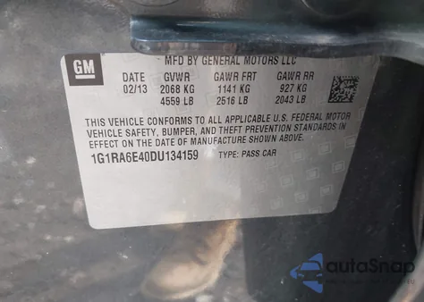 2013 Chevrolet Volt from USA, damaged, VIN 1G1RA6E40DU134159